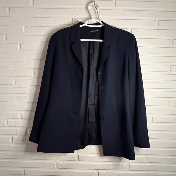 Mario Serrani Italy Navy Blue Buttoned Career Blazer, Women’s Size 8 - Picture 1 of 5